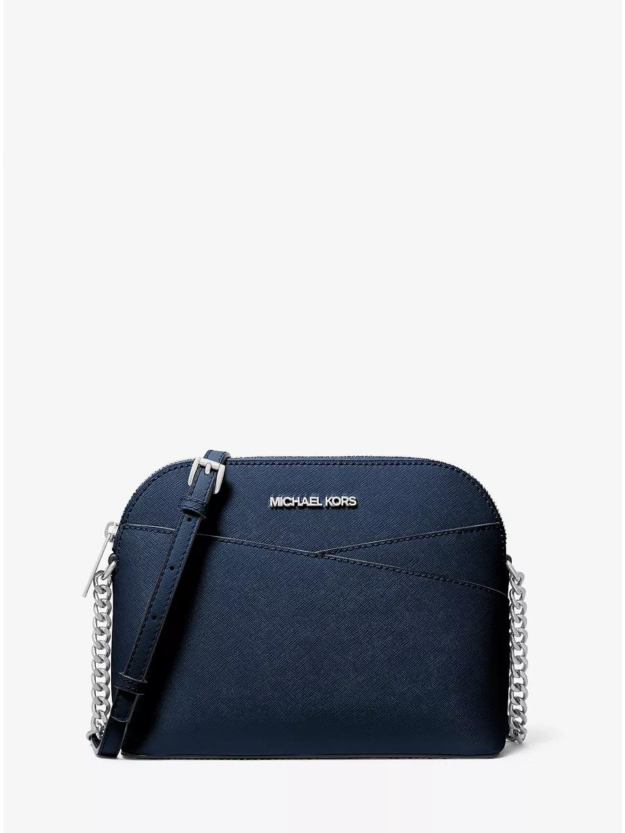 MICHAEL KORS JET SET TRAVEL MEDIUM SAFFIANO LEATHER DOME CROSSBODY BAG 35T2STVC6T NAVY PrimeLook