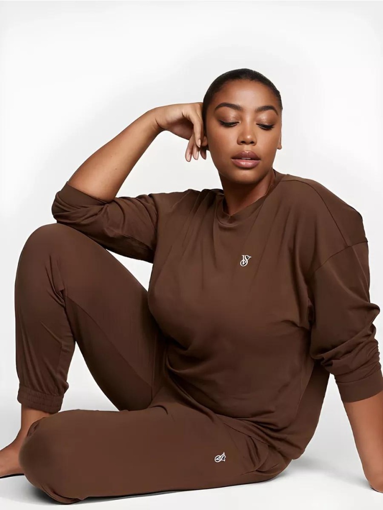 Victoria s Secret L Regular Long Sleeve Tee Jogger Set ST 11228949 CC 33F6 L Regular PrimeLook